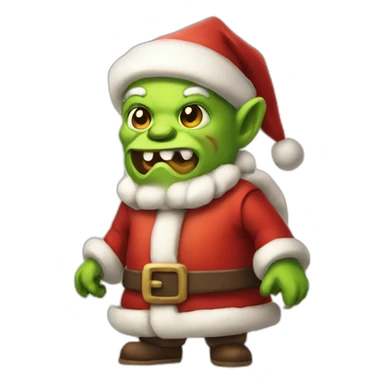 supercell goblin as santa claus sticker