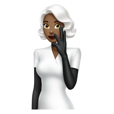 Black Latex gloves white elegant woman sticker