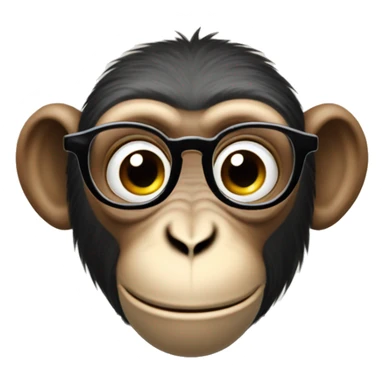 monkey with eyeglass but eyeglass on monkey's headput sticker