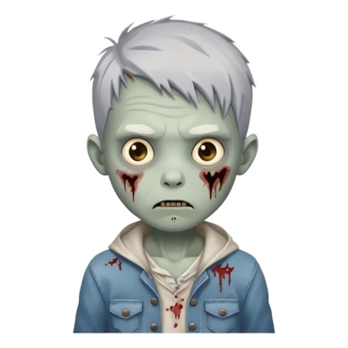cute zombie boy with gray hair sticker