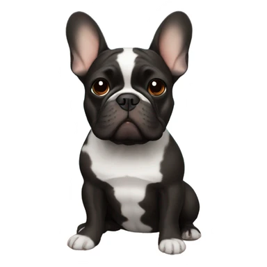 Black with brown French bulldog in the space sticker