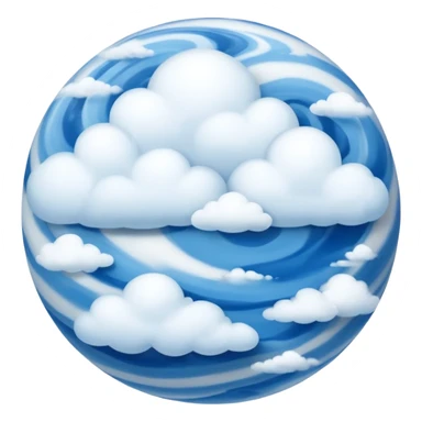 sphere globe planet, surface covered with cloud sticker