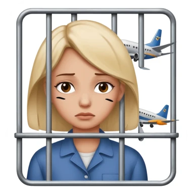Still wild, but you’ll realize they’re wiser than they seem. Freedom is their top priority — don’t try to cage them.
woman behind bars sad with a text bubble thinking about airplanes sticker