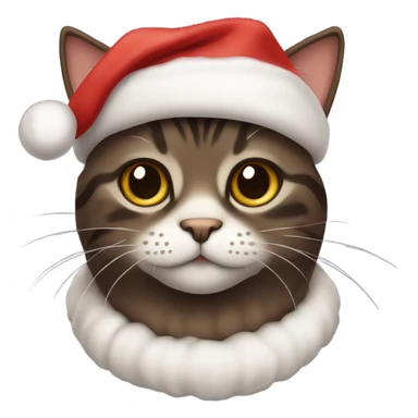 Cute dark brown tabby cat at Christmas  sticker