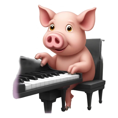Pig playing piano sticker
