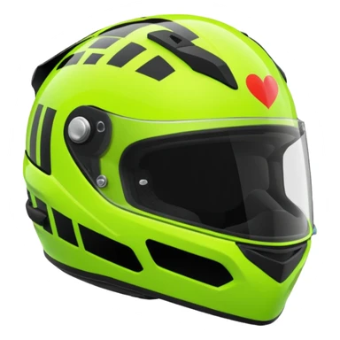 ate a Florecent green heart emoji as the same patterns as Lando Norris's helmet sticker