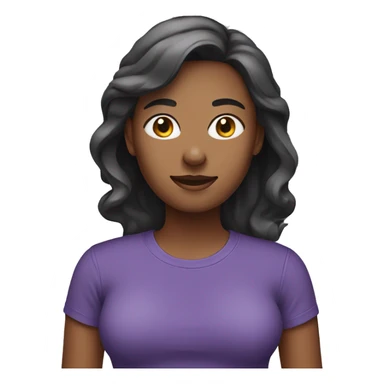 woman wearing purple tshirt sticker