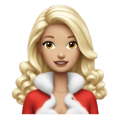  white Barbie girl in red  Christmas sticker