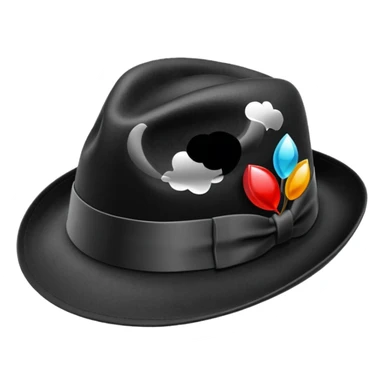  Black Fadora with no man or face sticker