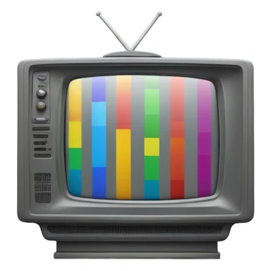 Gray Television with vertical sempre color bars sticker