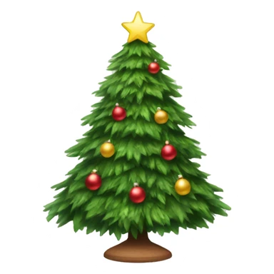 Realistic Christmas tree with a tree skirt sticker