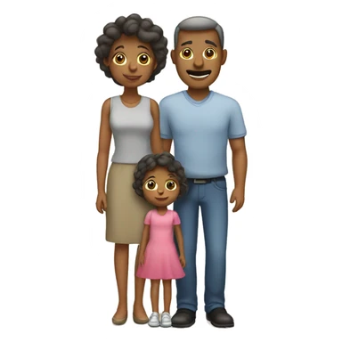 Family with father, mother, little girl sticker