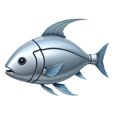 the flat side view of a robotic fictional fish sticker