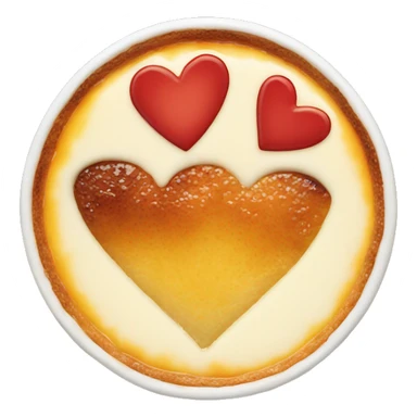 Crème brûlée with heart design sticker
