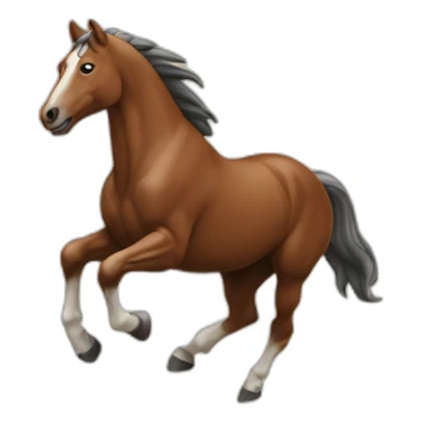 Un cheval sautant un tronc sticker