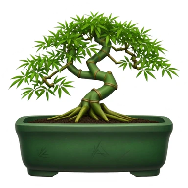 Shohin dark bamboo bonsai pot sticker