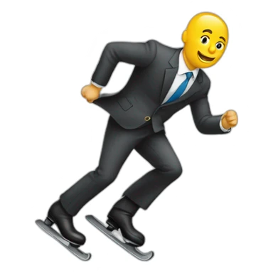 un ejecutivo con un patin sticker