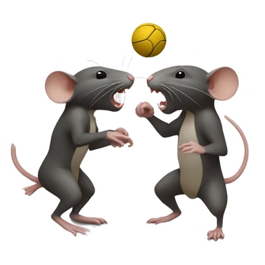 rats fighting for a ball sticker