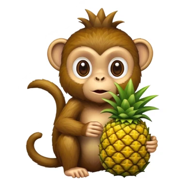 monkey holding a pineapple sticker