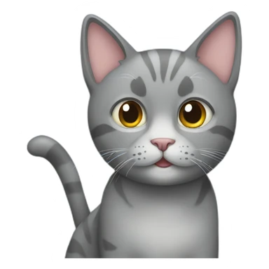Birthday gray cat sticker