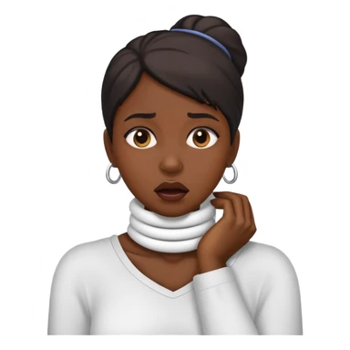 A black woman holding her neck choking sticker