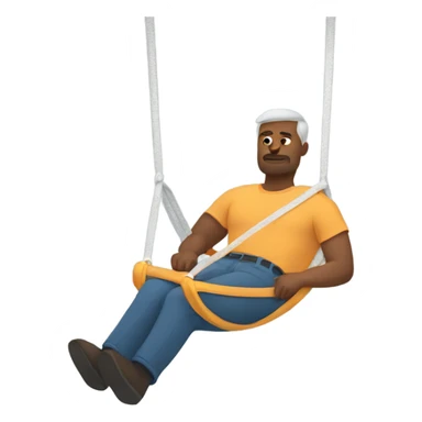 Man laying in a sling sticker