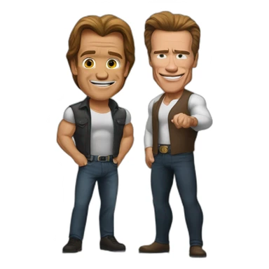Hadi Choopan And Arnold Schwarzenegger in their prime time sticker