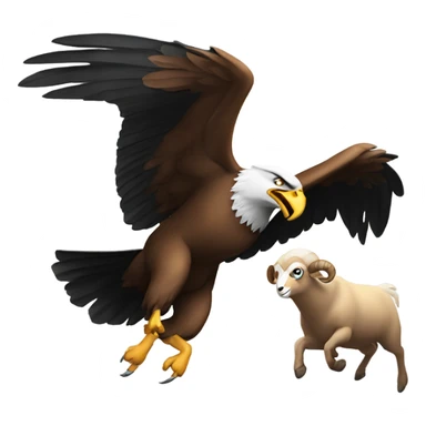 Eagle chasing a scared ram sticker