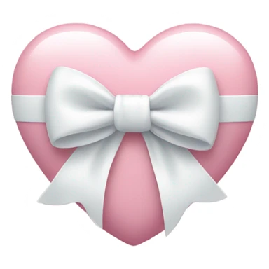 Pastel pink heart with white bow sticker