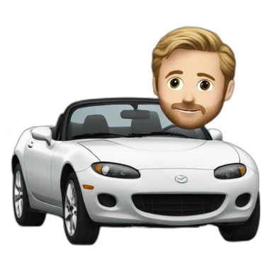Ryan gosling driving Mazda miata sticker