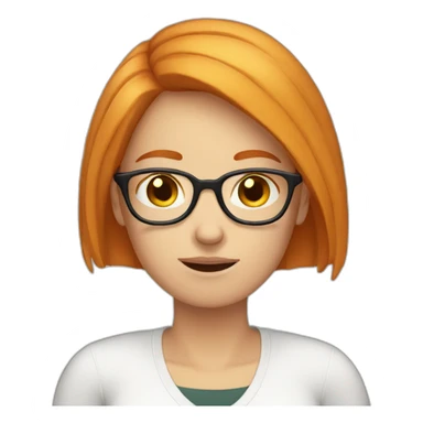white women. Ginger Hair, straight Hair,hand facepalm wearing glasses sticker