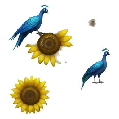 Sunflowers and peacocks sticker