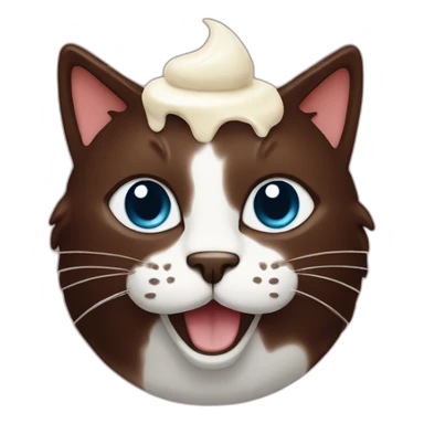 chocolate-ice-creem-on-cat sticker