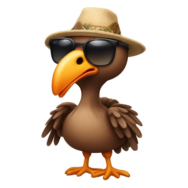 Turkey with hat and sunglasses  sticker