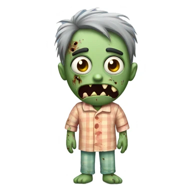 A zombie in pajamas sticker