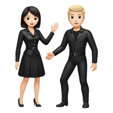 Wife dressed up in leather bdsm cloths spanking husband sticker