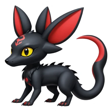 Shiny Dark Edgy Gothic Gloomy Futuristic Salandit-Umbreon-Noibat-Litten-Hybrid (Full body) sticker