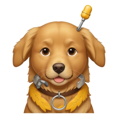 dog with a collar and a small whistle above sticker
