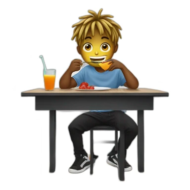 juice wrld eating a table sticker
