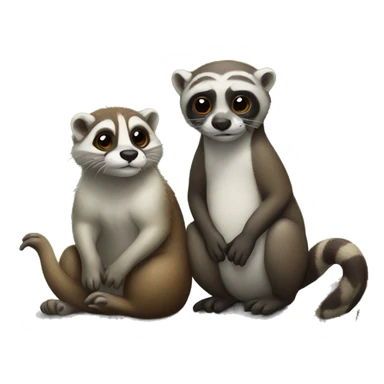 Otter and lemur sticker