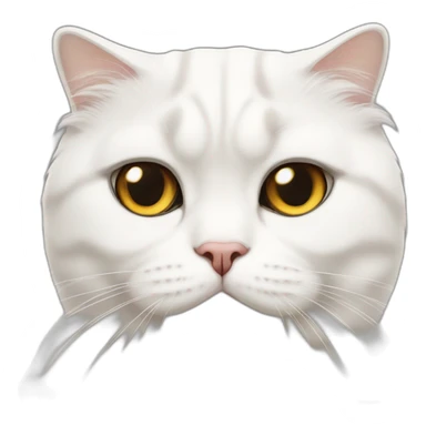 white scottish-fold cat with one closed eye sticker