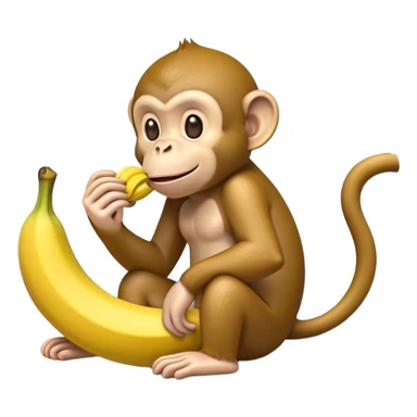 Monkey eating banana sticker