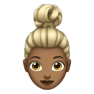 Punk female black high ponytail hair sticker