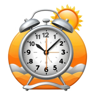sunrise and alarm clock representing a routine sticker