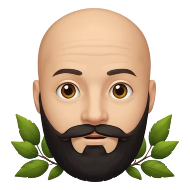 A bald man with a bush black beard sticker