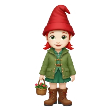 short girl garden gnome sticker