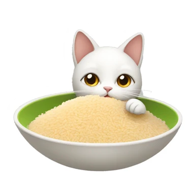 Cat eating rice sticker