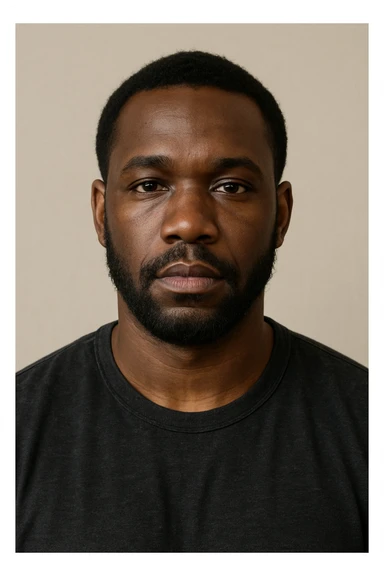 portrait of a Black man, neutral expression, simple background sticker