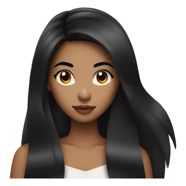 girl wearing makeup with long black hair  sticker