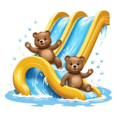2 bears on a water slide sticker